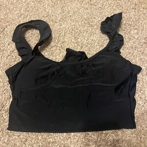 Chic Black Ruffle One Piece Swimsuit